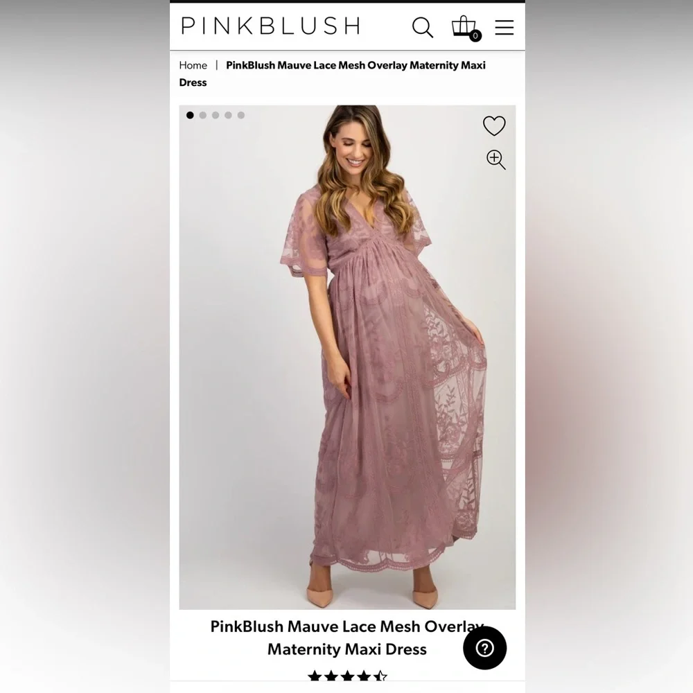 Pink Blush Lace Maternity Dress - Size small NWT - Picture 4 of 7